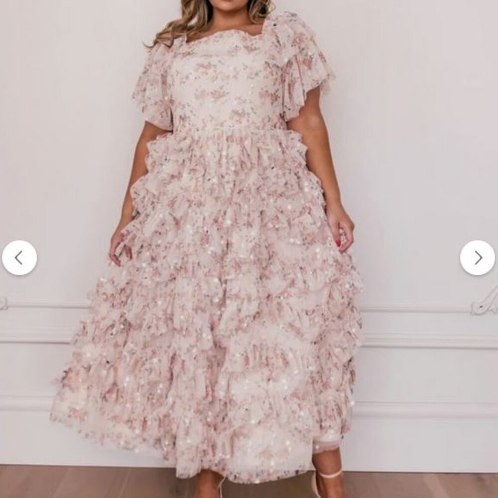 Jessakae Isla Champagne Floral 1X Dress